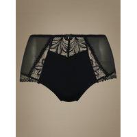 M&S Collection Arelia Lace High Waist Brazilian Knickers