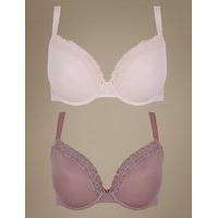 ms collection 2 pack isabella lace trim padded plunge t shirt bras dd  ...