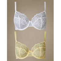 M&S Collection 2 Pack Isabella All Over Lace Underwired Full Cup Bra B-DD