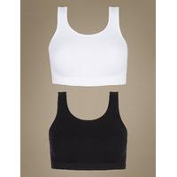 M&S Collection 2 Pack Non-Wired Full Cup Seamfree Crop Tops