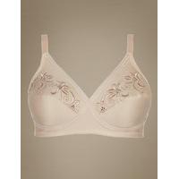 M&S Collection Floral Embroidered Crossover Non-Wired Full Cup Bra A-E