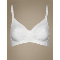 M&S Collection Cotton Blend Mesh Trim Non-Wired Full Cup Bra A-DD