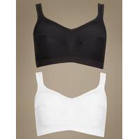 M&S Collection 2 Pack High Impact Non-Wired Sports Bras A-GG