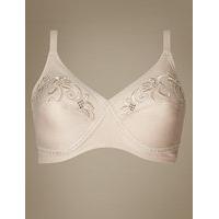 M&S Collection Floral Embroidered Crossover Non-Wired Full Cup Bra A-E
