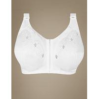 M&S Collection Total Support Floral Embroidered Front Fastening Full Cup Bra B-E