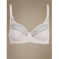 ms collection 2 tone floral lace full cup bra a dd