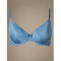 M&S Collection Decorine Marl Lace Wing Padded Full Cup Bra A-E