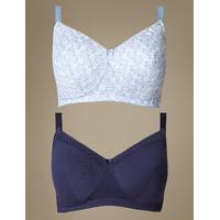 M&S Collection 2 Pack Padded Post Surgery lace Trim Bra A-E