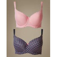 M&S Collection 2 Pack Padded Balcony Bras DD-G