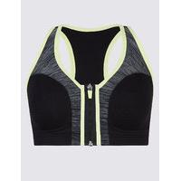 M&S Collection Extra High Impact Zip Front Non-Wired Sports Bra A-G