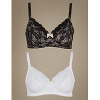 M&S Collection 2 Pack Maternity Lace Full Cup Bra B-G