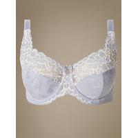 ms collection 2 tone floral lace full cup bra dd h