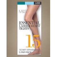 ms collection 5 pair pack 15 denier ladder resist matt tights