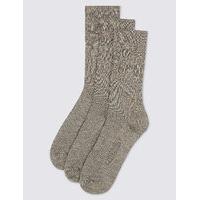 M&S Collection 3 Pairs of Freshfeet Lambswool Blend Socks
