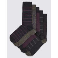 M&S Collection 5 Pairs of Cotton Rich Freshfeet Socks