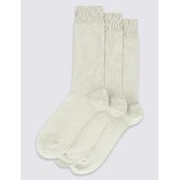 M&S Collection Luxury 3 Pairs Of Luxury Egyptian Cotton Rich Socks