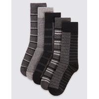 M&S Collection Cotton Rich 5 Pair Pack Socks with Cool Comfort Technology