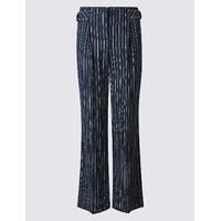 M&S Collection Linen Rich Striped Wide Leg Trousers