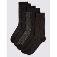 M&S Collection 5 Pairs of Cool & Freshfeet Cotton Rich Socks