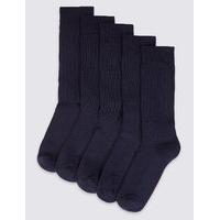 M&S Collection 5 Pairs of Cool & Freshfeet Cushioned Sole Socks
