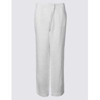 ms collection pure linen wide leg trousers