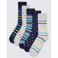 ms collection 5 pairs of cool freshfeet assorted socks