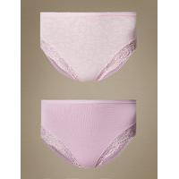 M&S Collection 2 Pack Light Control Cotton Rich High Leg Knickers