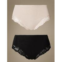 ms collection 2 pack light control cotton rich high leg knickers