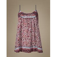 M&S Collection Floral Print Strappy Camisole Pyjama Top