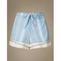 ms collection pure cotton striped short pyjama bottoms