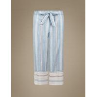 M&S Collection Pure Cotton Striped Palazzo Pyjama Bottoms