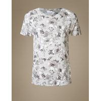 ms collection floral print short sleeve pyjama top