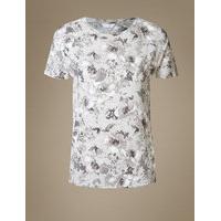 M&S Collection Floral Print Short Sleeve Pyjama Top