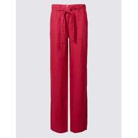 M&S Collection Pure Linen Wide Leg Trousers