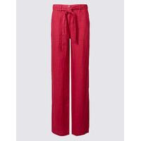 ms collection pure linen wide leg trousers