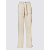 M&S Collection Pure Linen Wide Leg Trousers