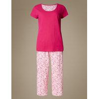 M&S Collection Pure Cotton Floral Print Short Sleeve Pyjamas