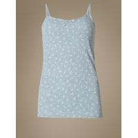 ms collection leaf print strappy camisole pyjama top