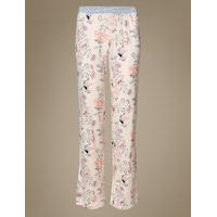 ms collection floral print straight leg pyjama bottoms