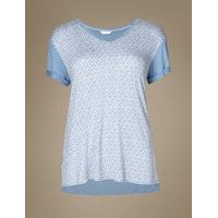 M&S Collection Geometric Print Short Sleeve Pyjama Top