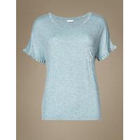 ms collection frill short sleeve pyjama top