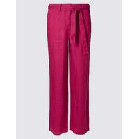 M&S Collection PETITE Pure Linen Wide Leg Trousers