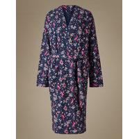 M&S Collection Pure Cotton Printed Dressing Gown