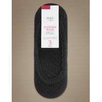 M&S Collection 3 Pair Pack Cotton Rich Low Cut Footsies