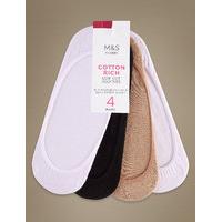 M&S Collection 4 Pair Pack Cotton Rich Low Cut Footsies