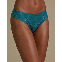 M&S Collection 2 Pack Textured Lace Brazilian Knickers