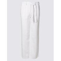 M&S Collection PETITE Pure Linen Wide Leg Trousers