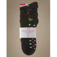 M&S Collection 5 Pair Pack Ankle High Socks