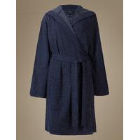 M&S Collection Jersey Double Sided Hooded Dressing Gown