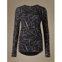 ms collection merino wool blend printed thermal top